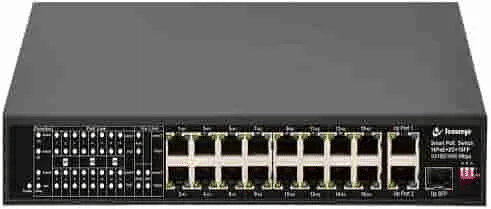 Secureye 16Port POE Switch (10/100/1000) + 2 (10/100/1000) + 1 (SFP) – S-16GE-2UG-1UF-300W-NB