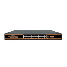 Secureye 24Port POE Switch(10/100) + 2 (10/100/1000) + 2 (SFP) – S-24FE-1UG-2UF-250W-NB