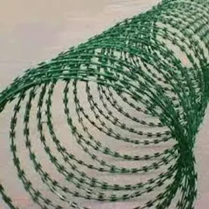 Double Galvanized Green Razor Wire